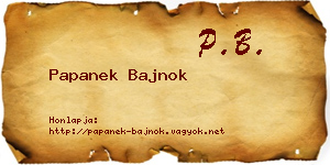 Papanek Bajnok névjegykártya